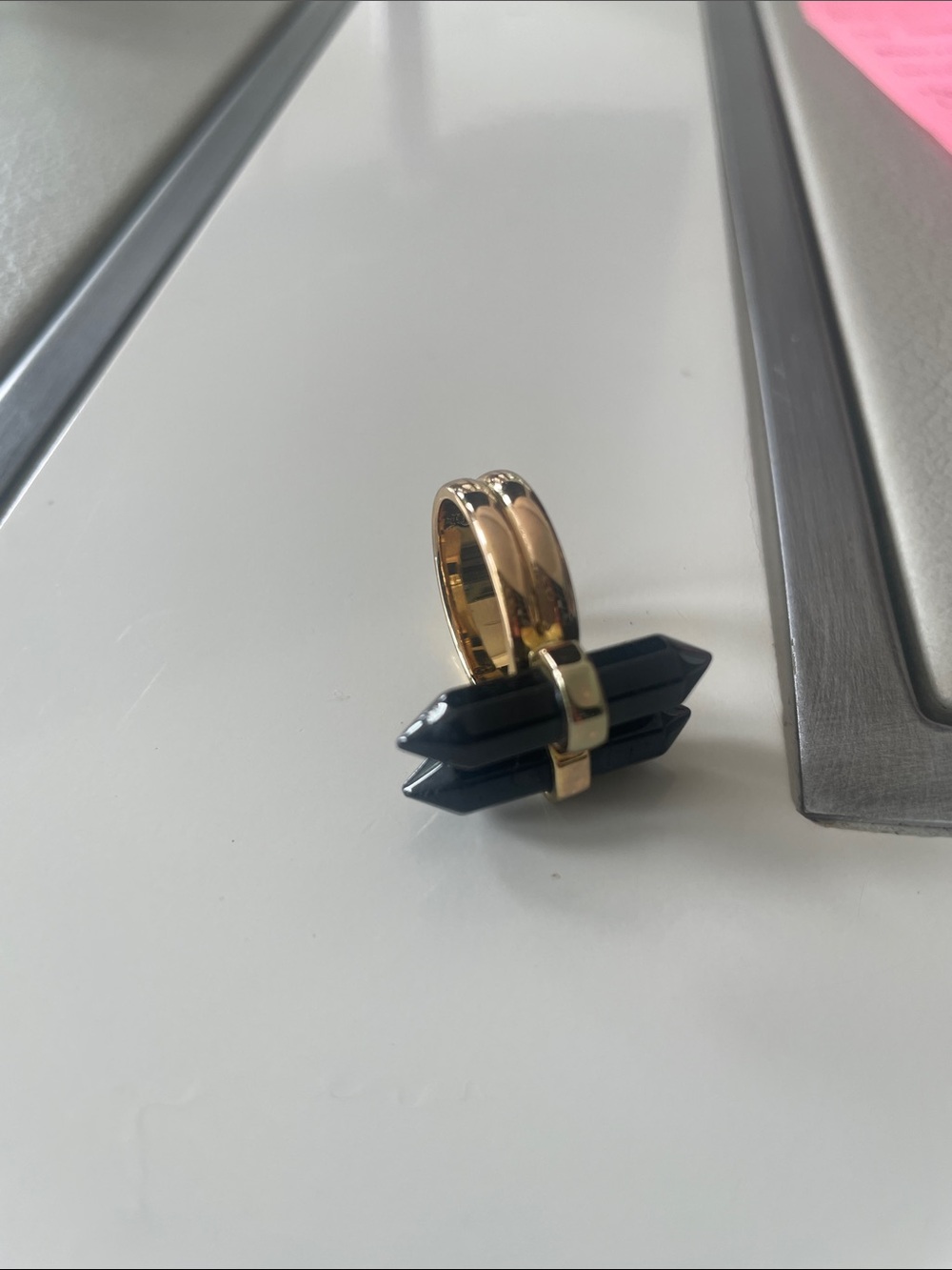 Tourmaline double crystal ring size 7 - Picture 6 of 7